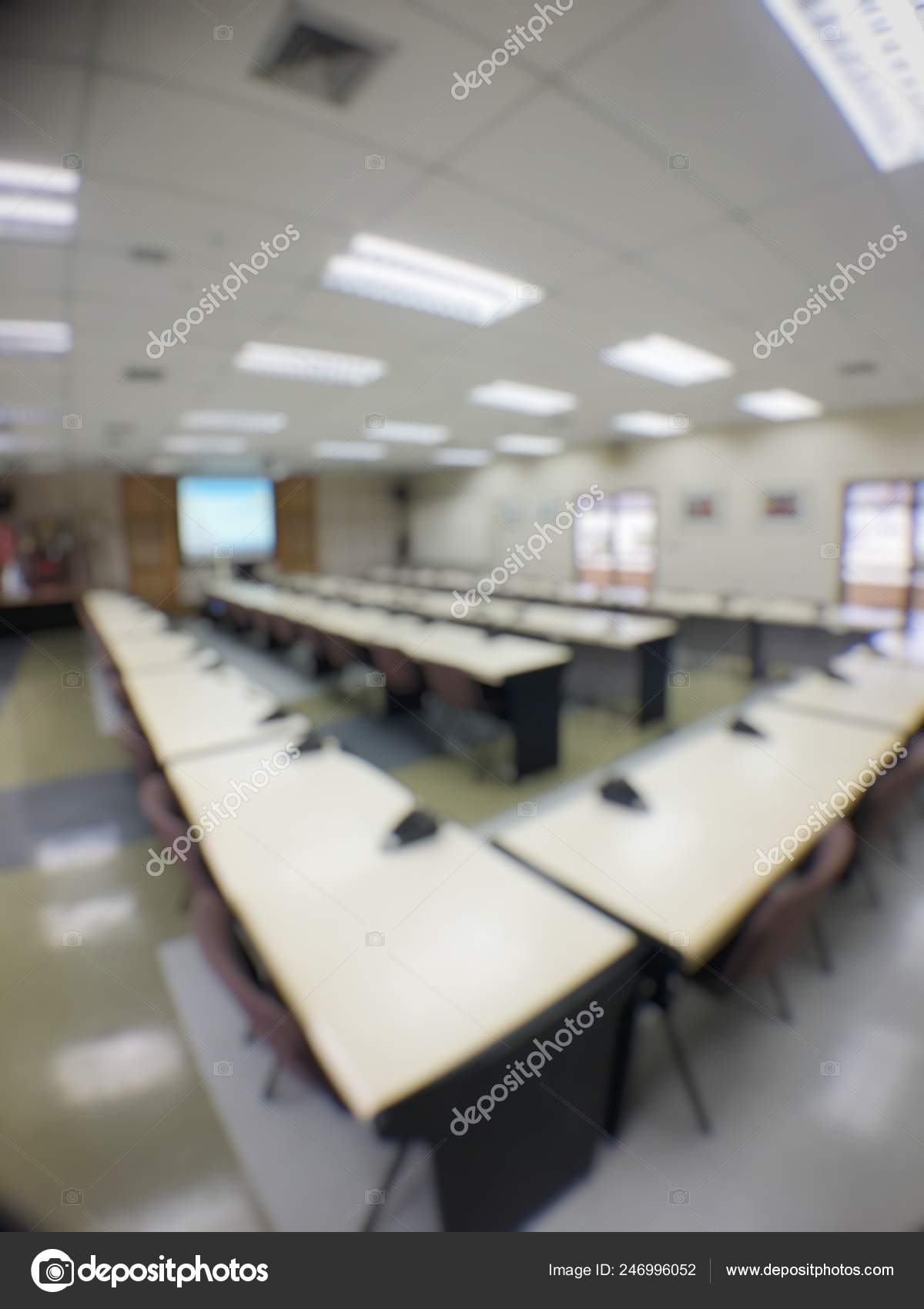 Abstract Background Blurred Image Modern Conference Room
