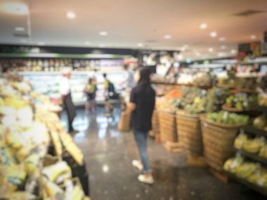 Grup alışveriş insan bulanık görüntü. Alışveriş kavramı.