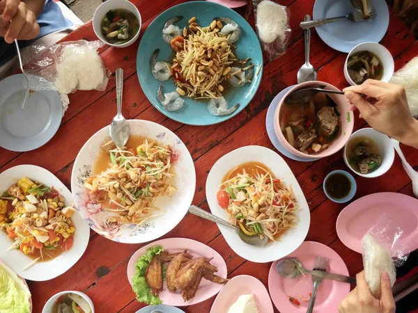 Refeições Asiáticas Catering Comida Saborosa — Fotografia de Stock