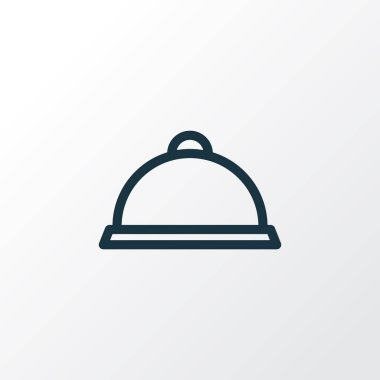 Tepsi kutsal kişilerin resmi satır sembolü. Premium kalite izole Restoran öğe trendy tarzı.