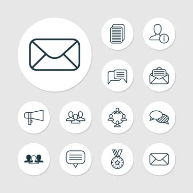 Að kutsal kiþilerin resmi ödül, bilgi, Web sayfası ve diğer megafon öğeleri ile ayarlayın. İzole illüstrasyon ağ kutsal kişilerin resmi.