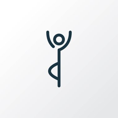 Yoga poz simgesi satır sembolü. Premium kalite izole meditasyon öğesinde trendy tarzı.
