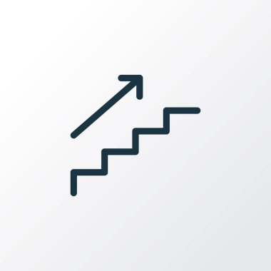 Bir merdiven simgesi satır sembolü. Son moda stil öğesinde sigorta primi izole kalite merdivenleri.