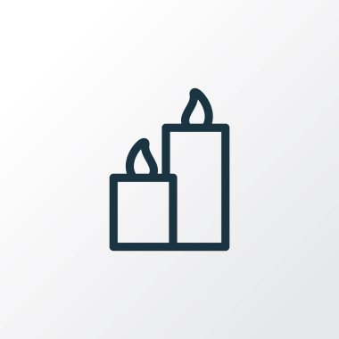 Parafin ikon çizgi sembolü. Moda tarzında birinci kalite izole mum ögesi.