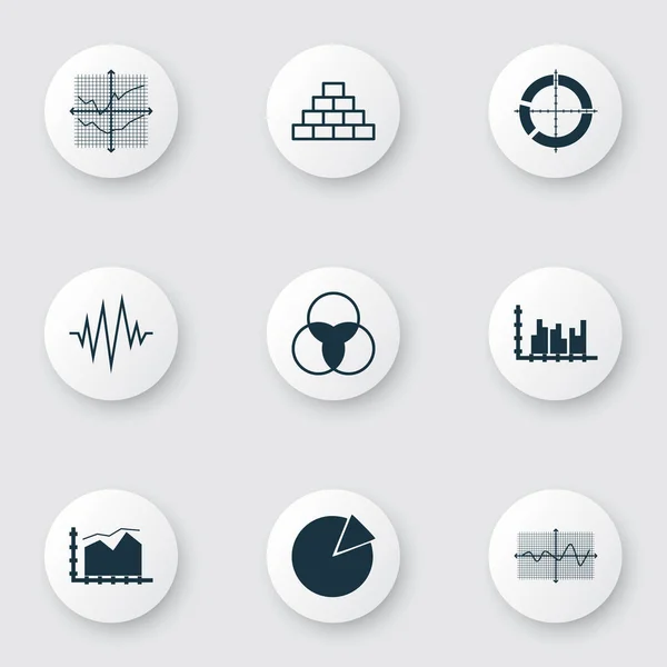 Ensemble de graphiques, diagrammes et icônes statistiques. Collection de symboles de qualité supérieure. Les icônes peuvent être utilisées pour la conception web, app et UI. — Photo