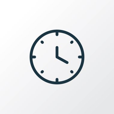 Saat simgesi satır sembolü. Premium kalite izole saat öğesi trendy tarzı.