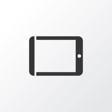 Tablet simgesi simgesi. Üstün kaliteli moda stil öğesinde avuçiçi izole.
