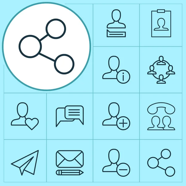 Network icons set with social network, messaging, information and other team organisation elements. Isolated vector illustration network icons.