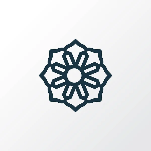 Mandala simgesi satır sembolü. Premium kalite izole çiçek öğesinde trendy tarzı. — Stok Vektör
