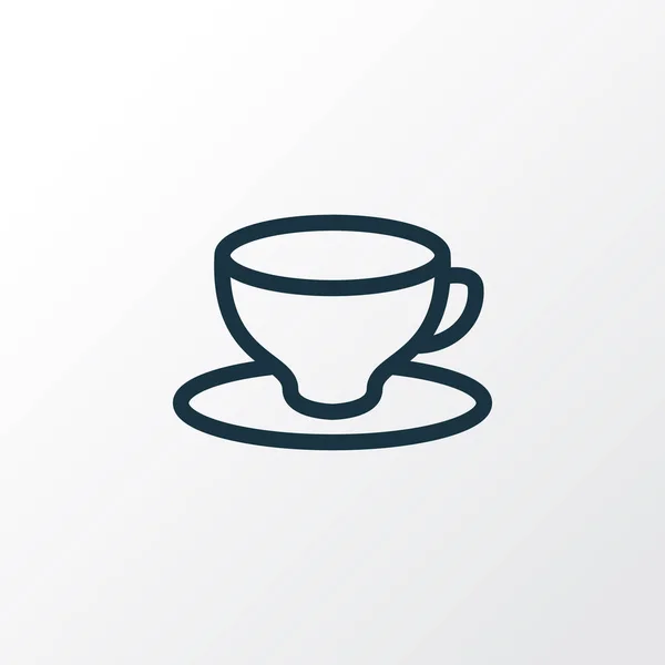 Taza de símbolo de línea icono de té. Elemento aislado de vidrio de café de primera calidad en estilo moderno . — Vector de stock