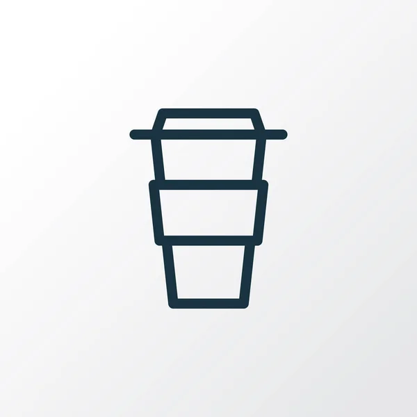 Símbolo da linha do ícone do café. Elemento takeaway isolado de qualidade premium em estilo moderno . — Vetor de Stock