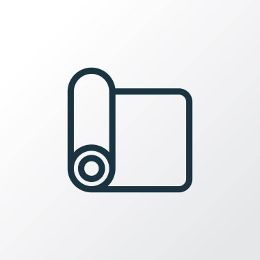 Yoga mat simgesi satır sembolü. Premium kalite izole halı öğe trendy tarzı.