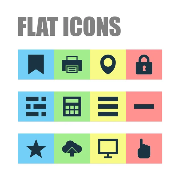 User icons set with dashboard, lock, arrow and other printer  elements. Isolated vector illustration user icons. — Stock Vector