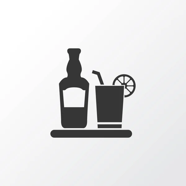 Tequila icono símbolo. Ron aislado de primera calidad con elemento de vidrio en estilo moderno . — Vector de stock