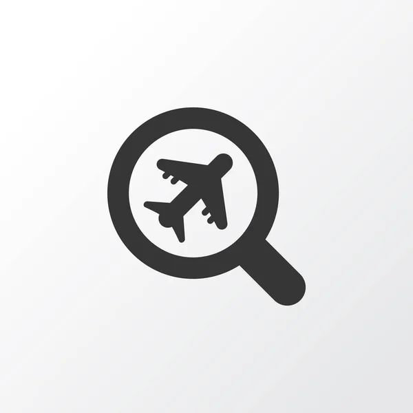 Encontre um símbolo de ícone de avião. Elemento plano de busca isolado de qualidade premium em estilo moderno . — Vetor de Stock