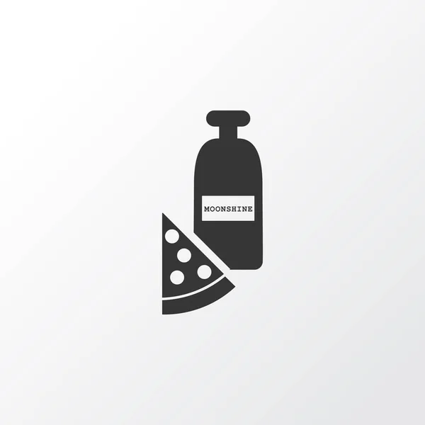 Pizza com símbolo de ícone de luar. Elemento lanche isolado de qualidade premium em estilo moderno . —  Vetores de Stock