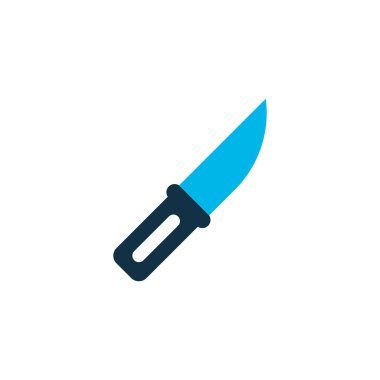 Bıçak simgesi renkli sembol. Premium kalite izole keskin öğesinde trendy tarzı.