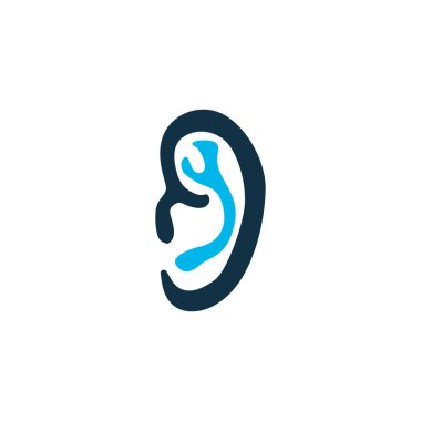 Kulak simgesi renkli sembol. İzole üstün kaliteli moda stil öğesinde dinle.