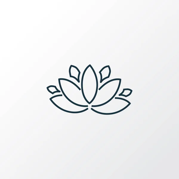 Lotus icône fleur ligne symbole. Élément floral isolé de qualité supérieure dans un style branché . — Image vectorielle