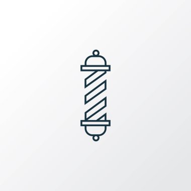 Berber direği simgesi. Moda tarzında birinci kalite izole berber dükkanı ögesi.