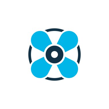 Fan simge renkli sembol. Premium kalite izole havalandırma öğe trendy tarzı.