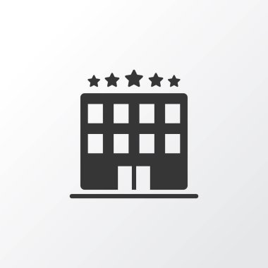 Otel simgesi simgesi. Sigorta primi izole kalite Yapı öğesi trendy tarzı.
