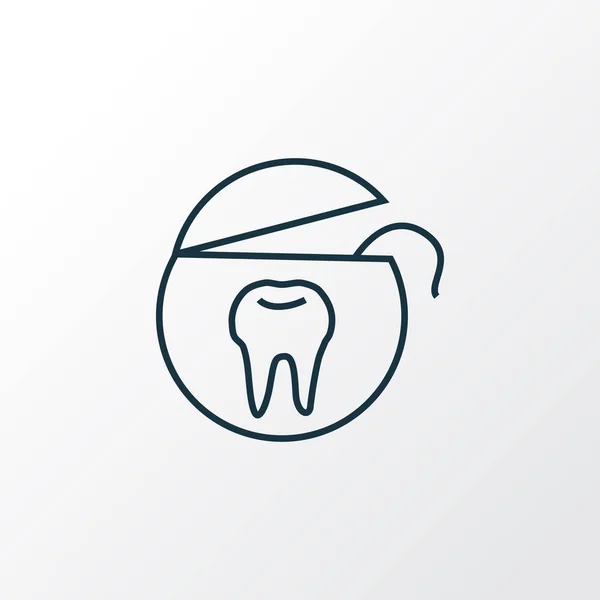 Symbolzeile für Zahnseide. Hochwertige isolierte Zahnseilelemente im trendigen Stil. — Stockfoto