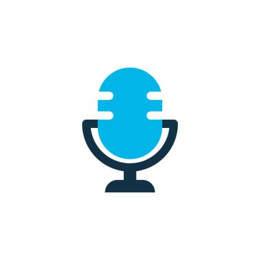 Mikrofon simgesi renkli sembol. Moda tarzında birinci kalite izole mikrofon ögesi.