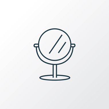 Ayna simgesi çizgi sembolü. Moda tarzında birinci kalite izole edilmiş kibir ögesi.