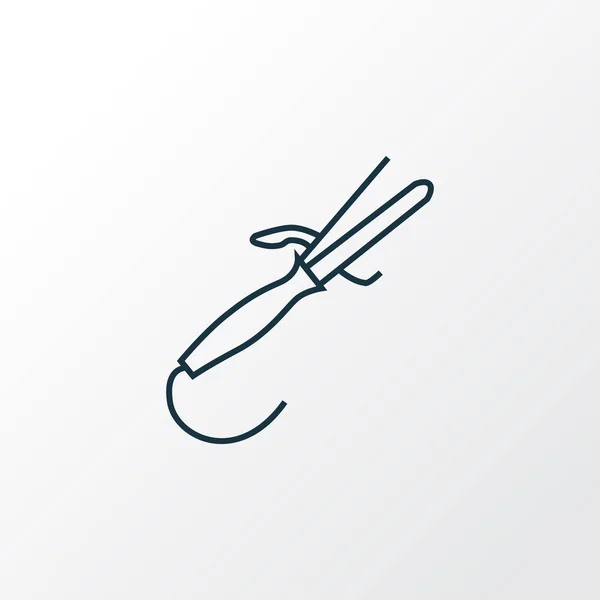 Ferro arricciacapelli icona linea simbolo. Elemento coiffure isolato di qualità premium in stile trendy . — Vettoriale Stock