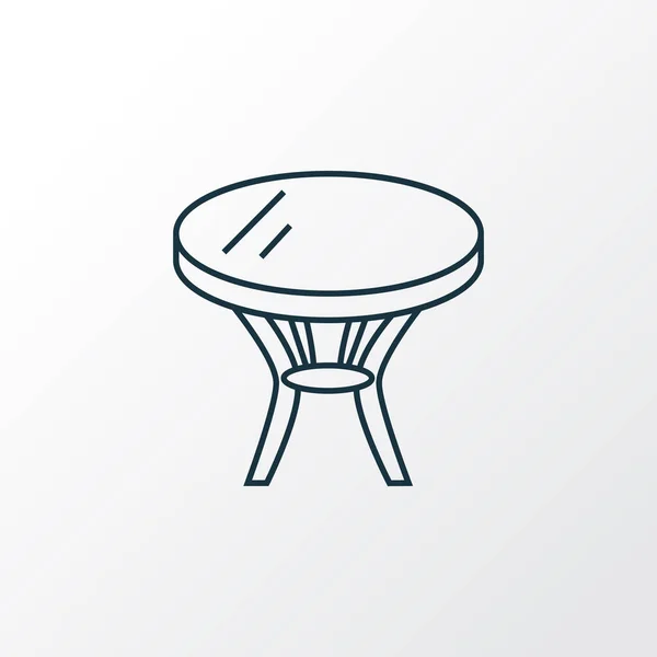 สัญลักษณ์บรรทัดไอคอนบนโต๊ะกาแฟ องค์ประกอบภายในที่โดดเดี่ยวที่มีคุณภาพพรีเมี่ยมในสไตล์อินเทรนด์ . — ภาพเวกเตอร์สต็อก