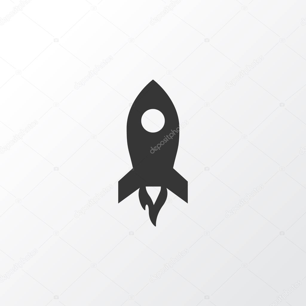 Rocket icon symbol. Premium quality isolated shuttle element in trendy style.
