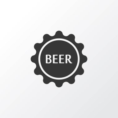 Bira kapak simgesi simgesi. Premium kalite izole şişe kap öğe trendy tarzı.