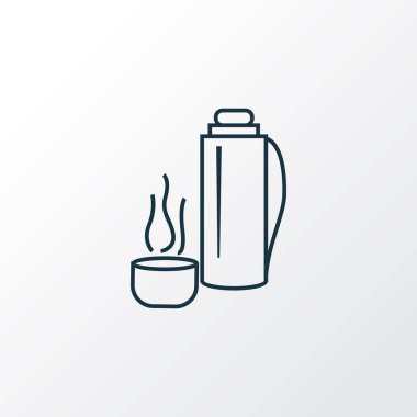 Termos simgesi satır sembolü. Premium kalite izole termo kapsayıcı öğe trendy tarzı.