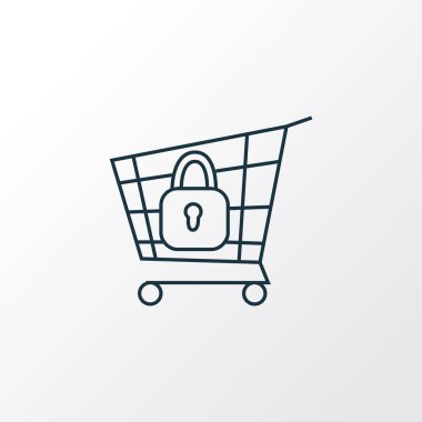 Alışveriş simgesi satır sembolü güvenli. Premium kalite izole korumak moda stil öğesinde Dükkanı.