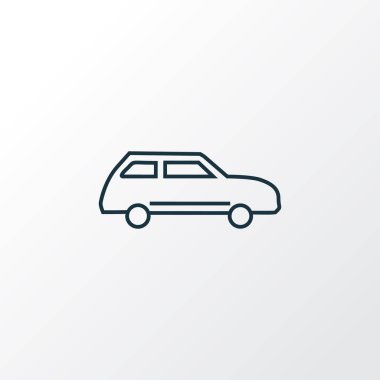 Şehir otomobili sembolü. Moda tarzında birinci kalite izole edilmiş sedan ögesi.