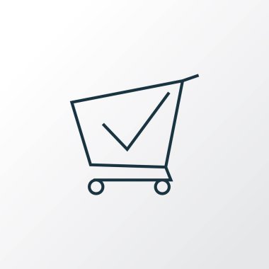 Alışveriş Sepeti simgesini satır sembolü. Premium kalite izole arabası öğe trendy tarzı.