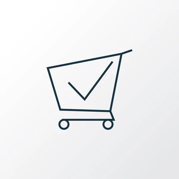 Shopping cart pictogram lijn symbool. Premium kwaliteit geïsoleerd trolley element in trendy stijl. — Stockvector