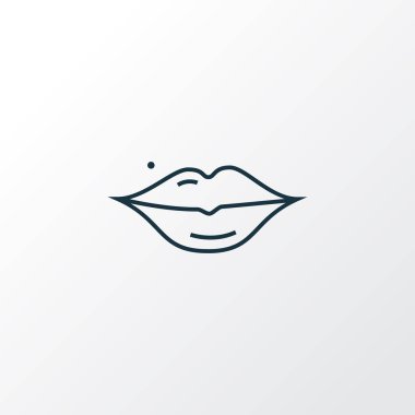 Dudak simgesi satır sembolü. Premium kalite izole ağız öğe trendy tarzı.