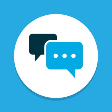 Renkli sembol simge konuşmak. Premium kalite izole iletişim öğesi trendy tarzı.