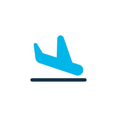 Uçak iniş simgesi renkli sembol. Premium kalite izole Havaalanı öğe trendy tarzı.