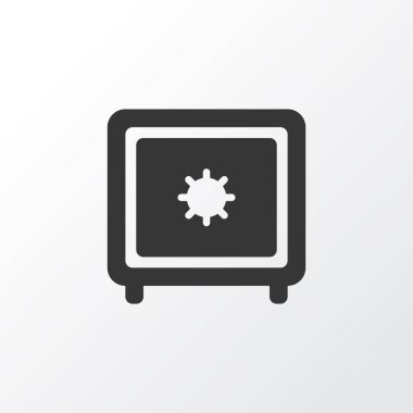 Güvenli simge sembolü. Kaliteli kalite izole edilmiş kasa ögesi modada.