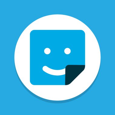 Simge renkli sembol gülümse. Premium kalite izole etiket öğesinde trendy tarzı.