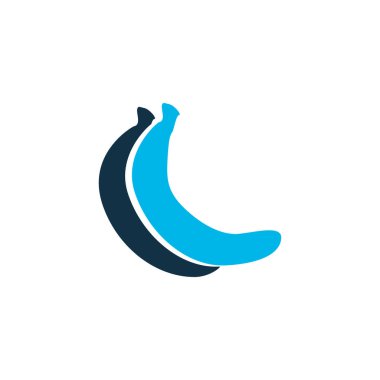 Muz simgesi renkli sembol. Premium kalite izole tropikal meyve öğe trendy tarzı.