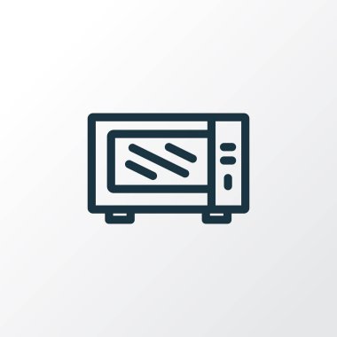 Mikrodalga ikon çizgisi sembolü. Kaliteli kalite izole edilmiş elektrikli fırın elementi modada.
