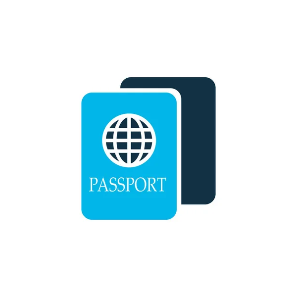 Icône de passeport symbole de couleur. Élément de citoyenneté isolée de qualité supérieure dans un style tendance. — Image vectorielle