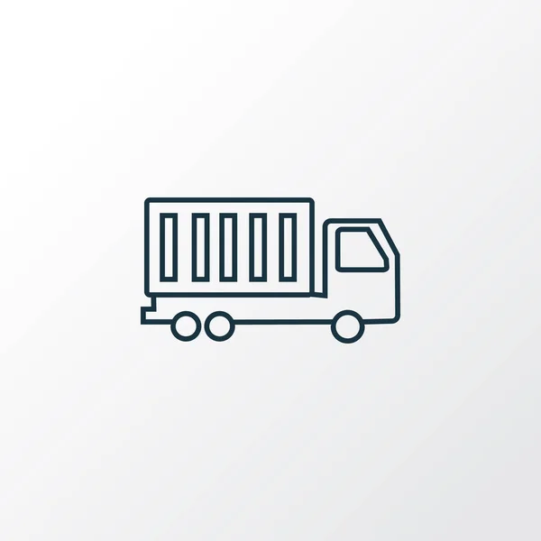 Φορτηγό εικονίδιο γραμμή σύμβολο. Πριμοδότηση ποιότητας απομονωμένες van στοιχείο σε μοντέρνο στυλ. — Διανυσματικό Αρχείο