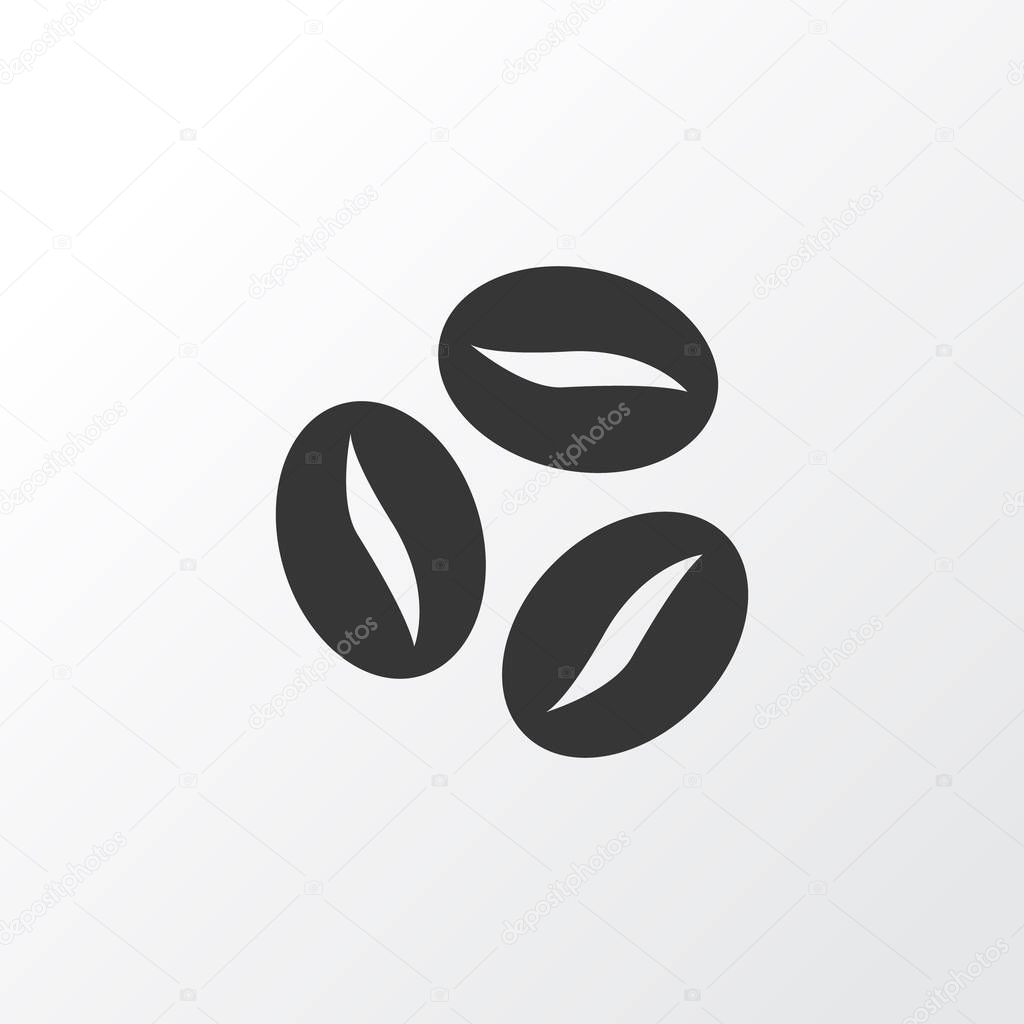 Coffee beans icon symbol. Premium quality isolated caffeine element in trendy style.