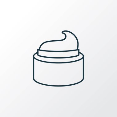 Krem simgesi satır sembolü. Premium kalite izole cilt bakım öğe trendy tarzı.