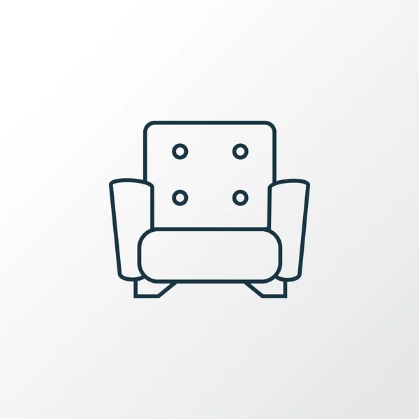Fotel ikona symbolu liniowego. Elementu na białym tle kanapie jakości premium w modnym stylu. — Wektor stockowy